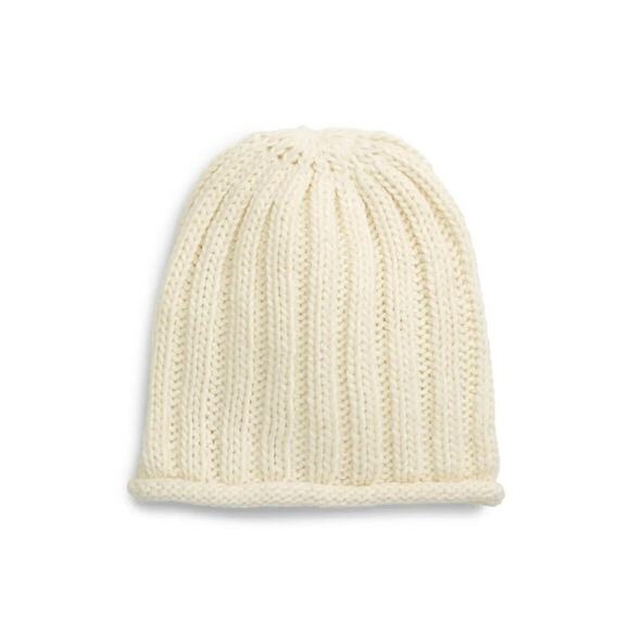 Treasure & Bond Rib Roll Beanie Hat Cream - Picture 1 of 2